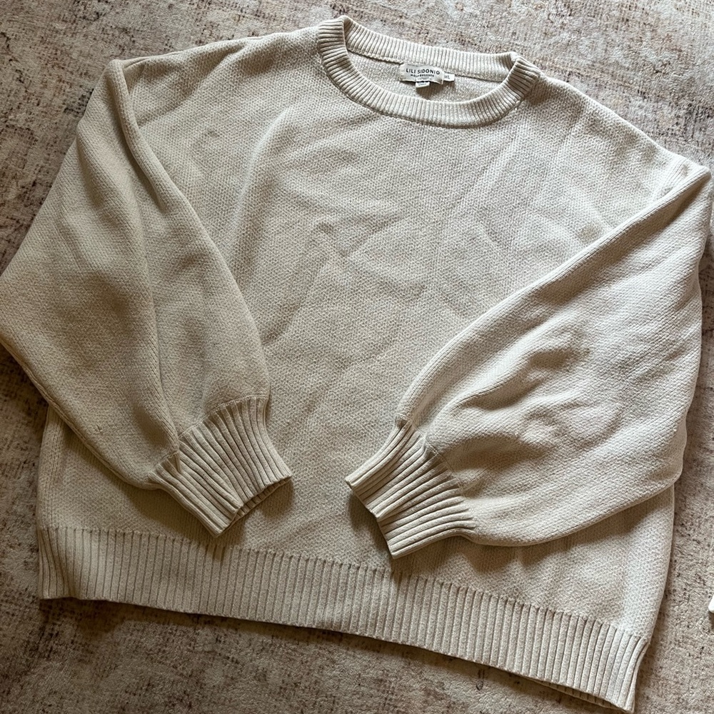 Oversized cream knit sweater